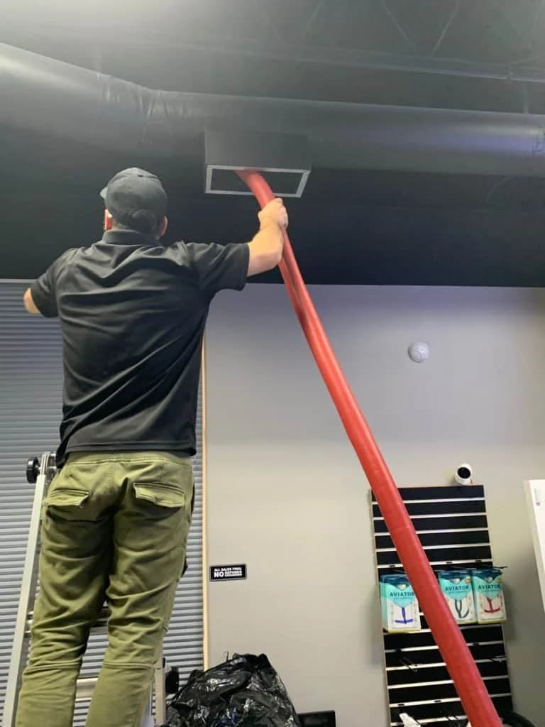 Air duct cleaning equipment with camera inspection