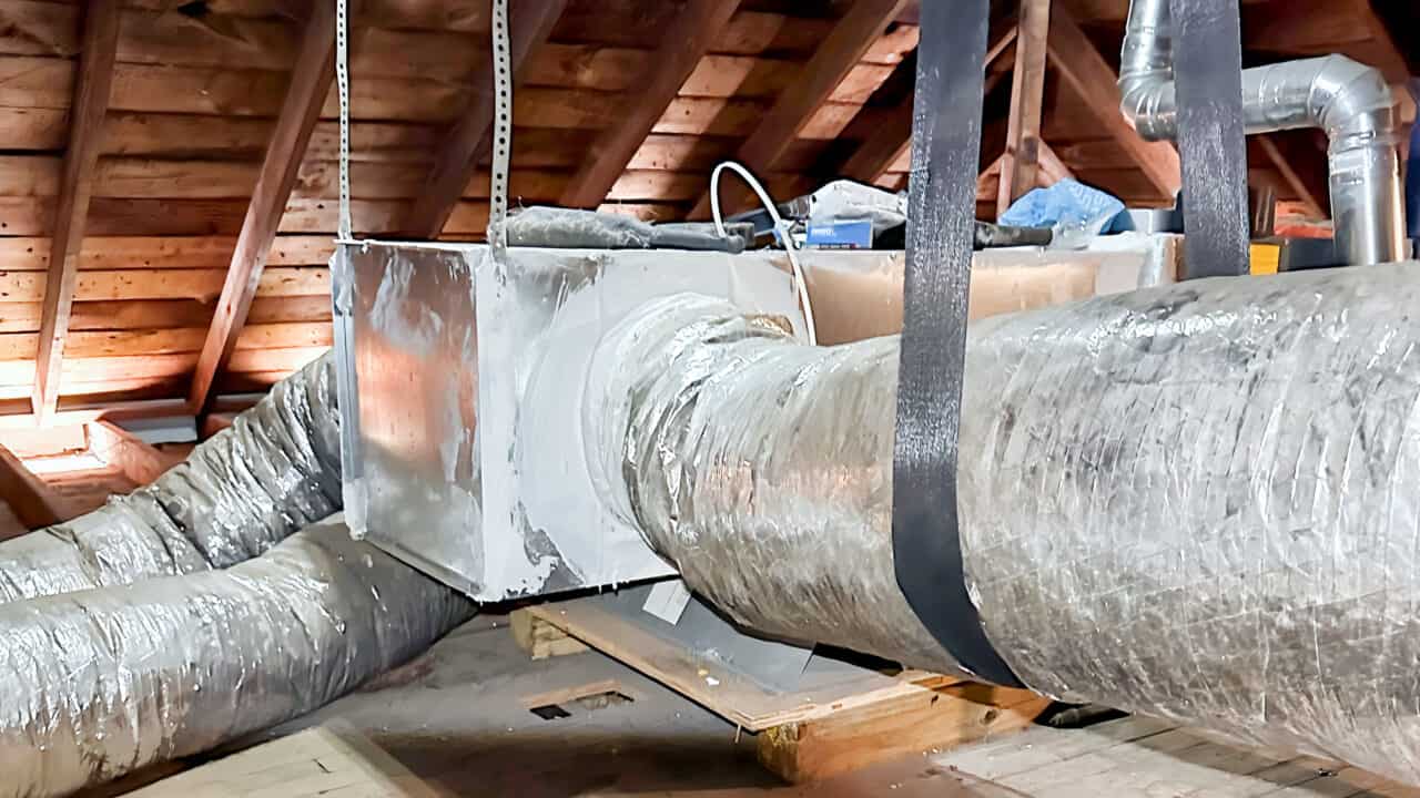 Aeroseal duct sealing equipment in action